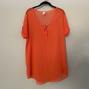 Sheer Orange Dress / Cover-Up